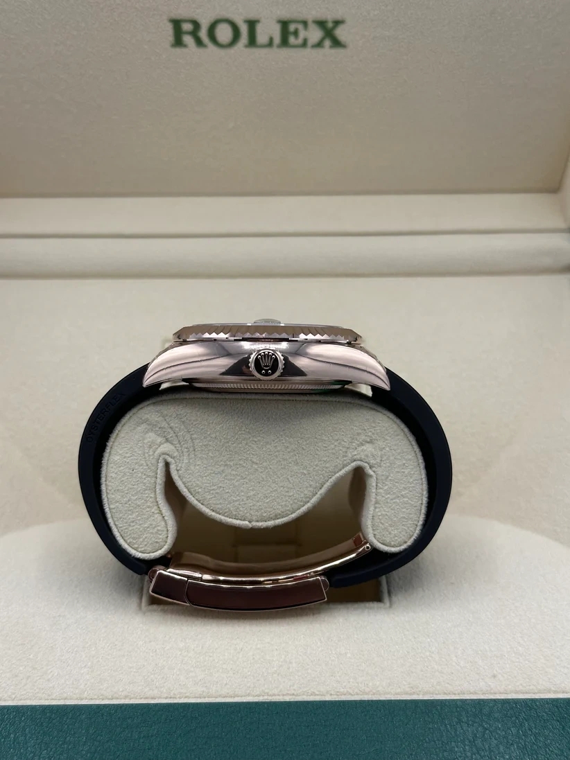 RLX Sky-Dweller 42mm Rose Gold Chocolate Dial Oysterflex - 336235 - LITELUX