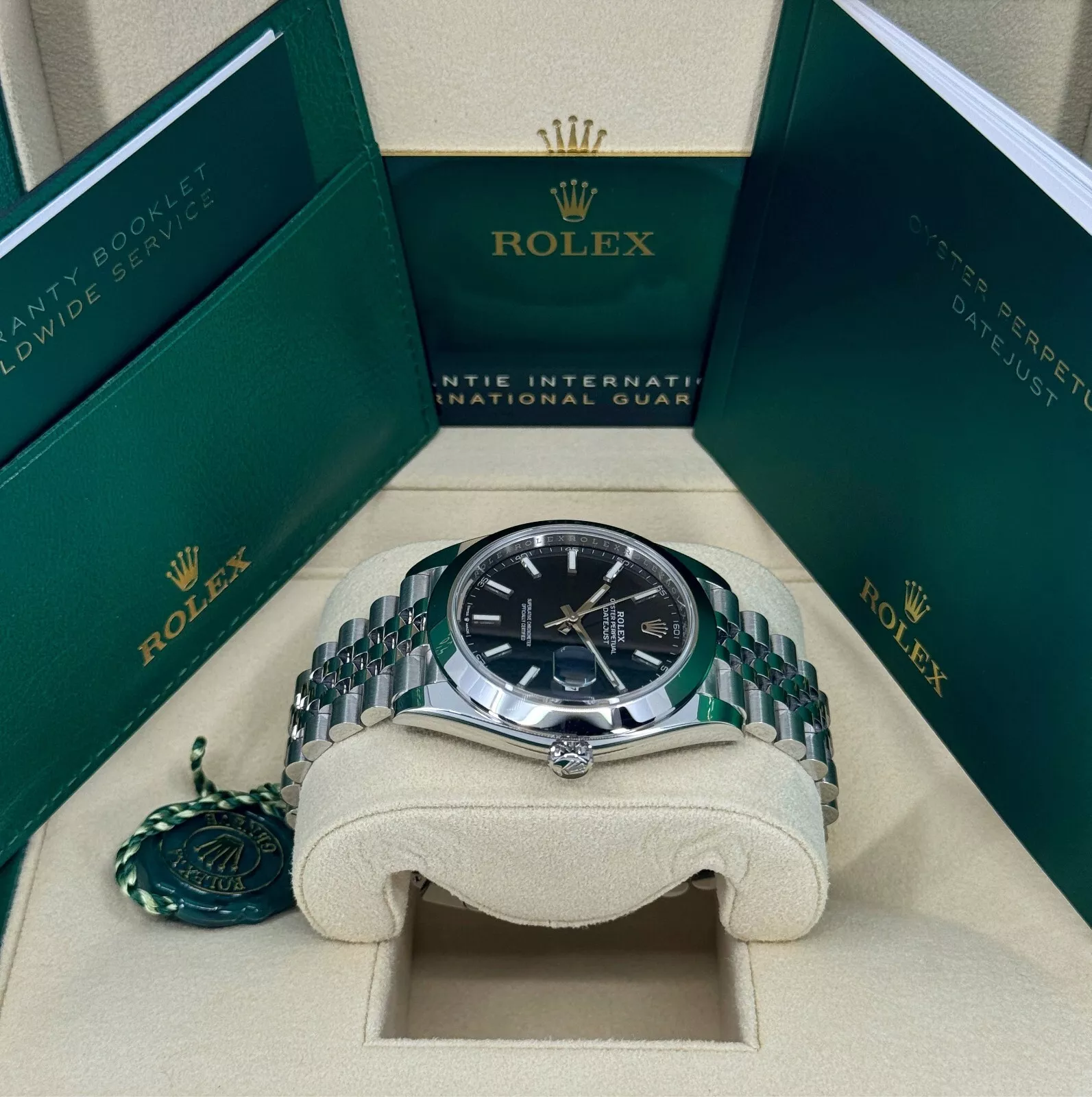 RLX Datejust 41mm 126300 Black Index Oyster 41mm Stainless Steel Watch - LITELUX