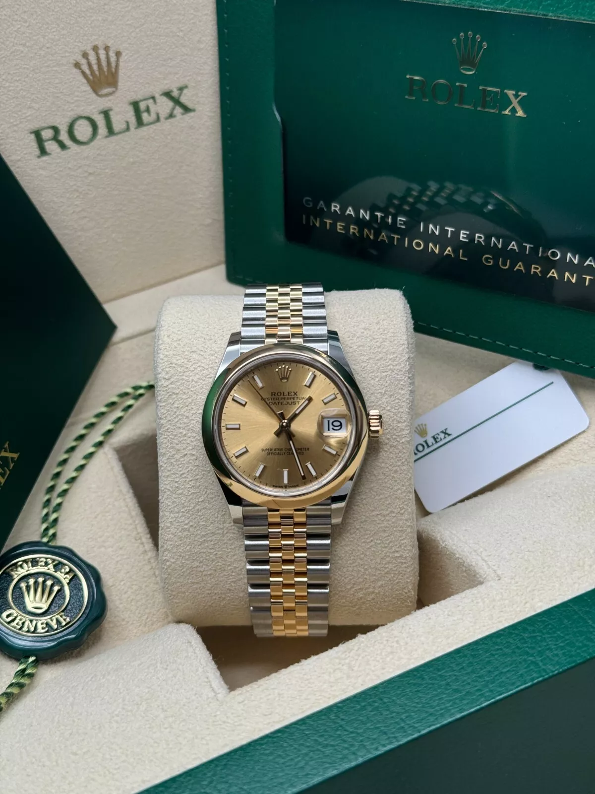 RLX Datejust m278243-0013/0014 31mm Champagne Dial Yellow Rolesor Oyster Watch - LITELUX
