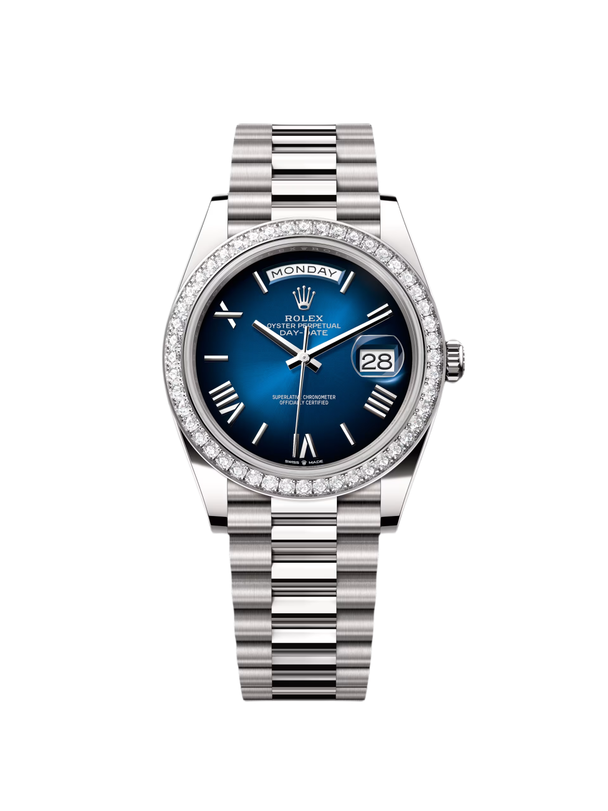 RLX Day-Date 40mm 228349RBR-0045 Blue Ombré Dial President Bracelet - LITELUX
