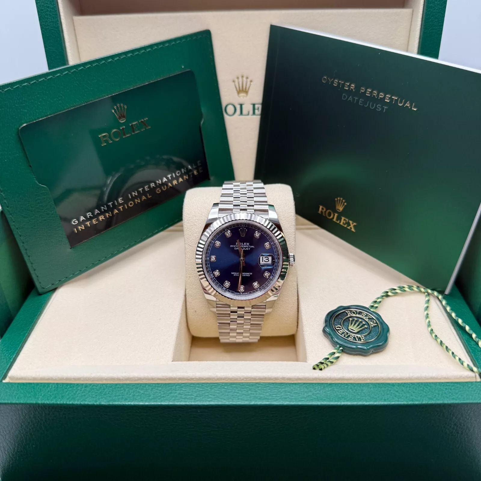 RLX Datejust 41mm 126334 Blue Diamond Oyster Stainless Steel Mens Watch - LITELUX