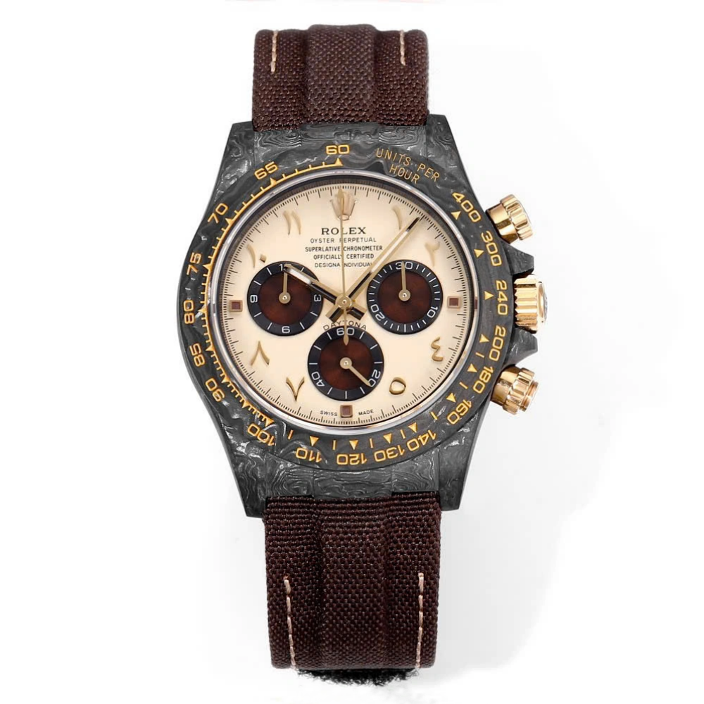 12A(Swiss movement)Rolex Cosmograph Daytona DIW Carbon “DESERT EAGLE ARABIC” 40mm Replica 1:1 – Top Quality Version - LITELUX