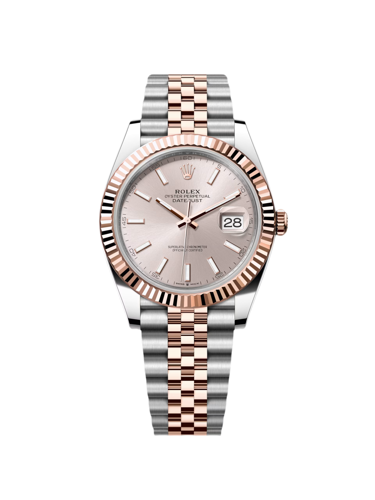 RLX Datejust 41mm 126331 Sundust Index Oyster Steel and Everose Gold Watch - LITELUX