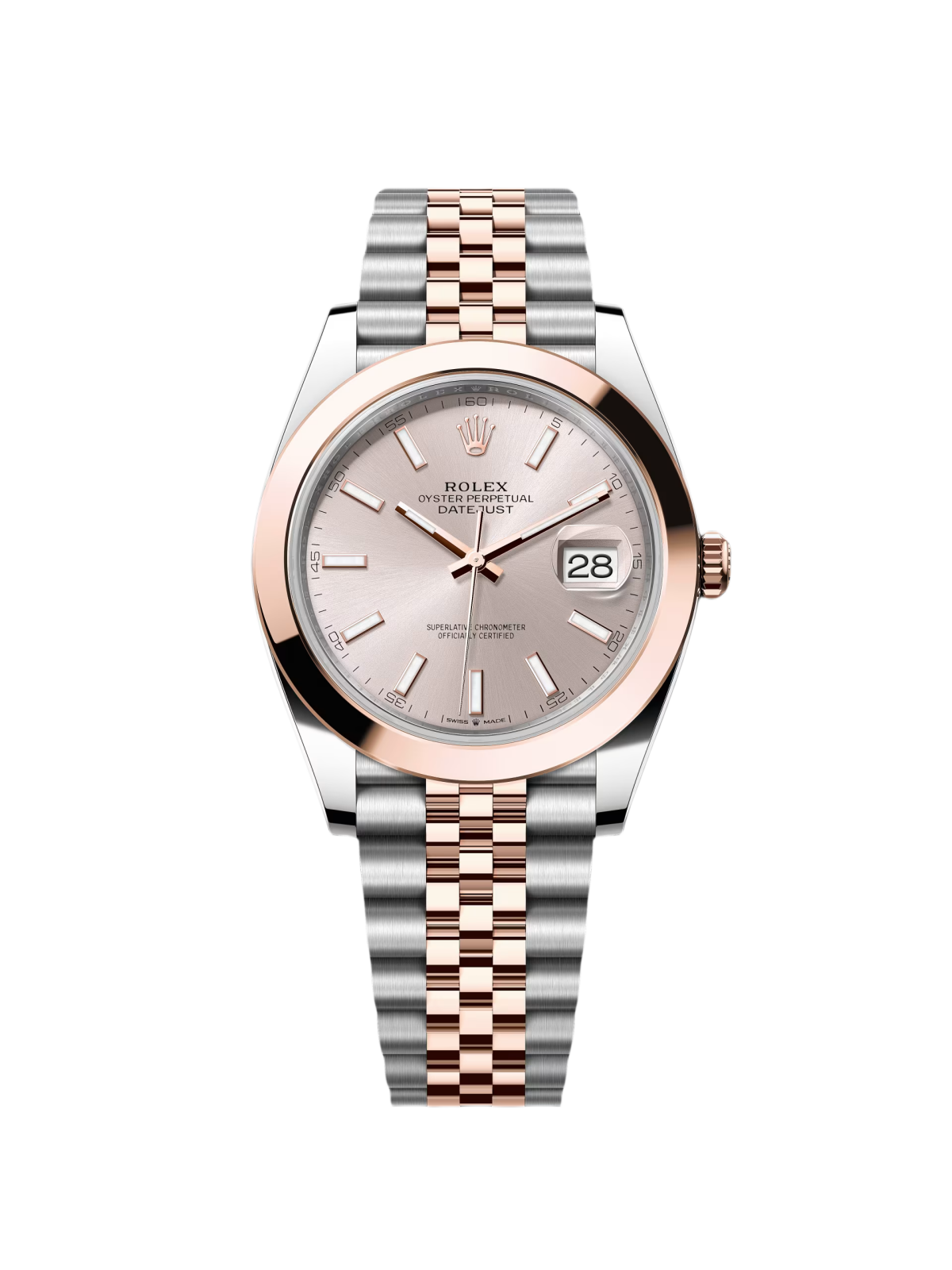 RLX Datejust 41mm 126301 Sundust Index Oyster Steel and Everose Gold Watch - LITELUX