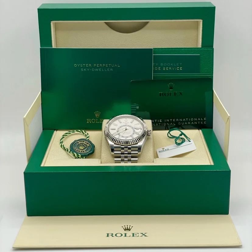 RLX Sky-Dweller 42mm 336934-0004 Stainless Steel White Dial Oyster - LITELUX