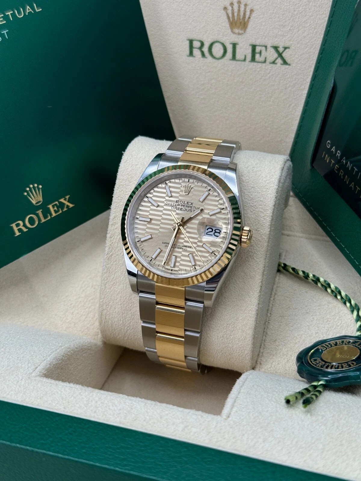 RLX Datejust 36mm 126233 Golden Fluted Motif 36mm Dial Oyster Bracelet - LITELUX