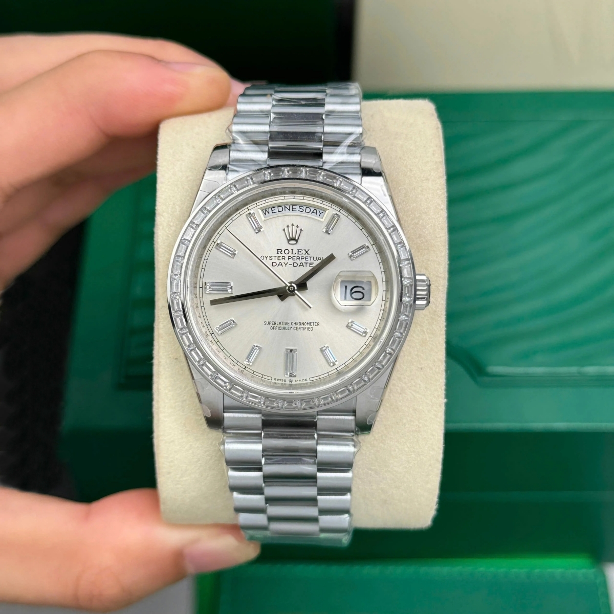 RLX Day-Date 40mm 228396TBR-0011 Silver Diamonds Dial - LITELUX