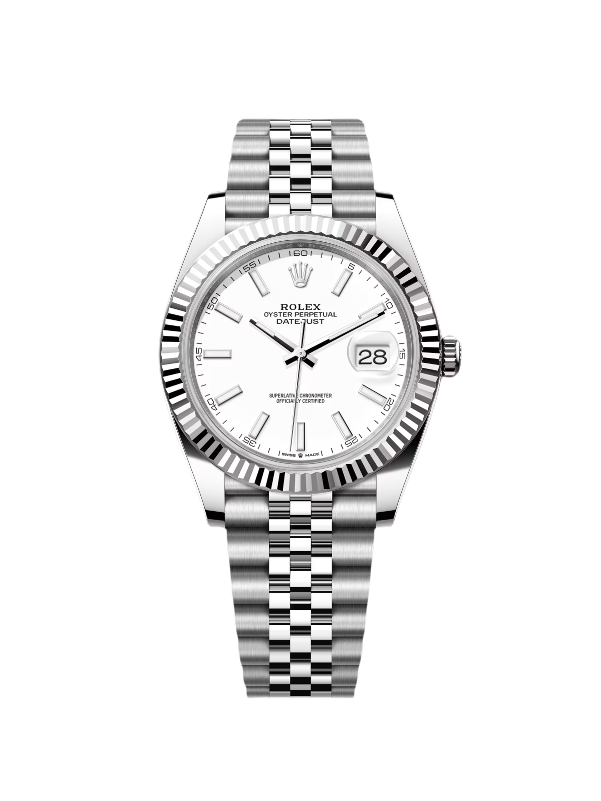 RLX Datejust 41mm White Index Oyster Stainless Steel Men’s Watch - 126334 - LITELUX