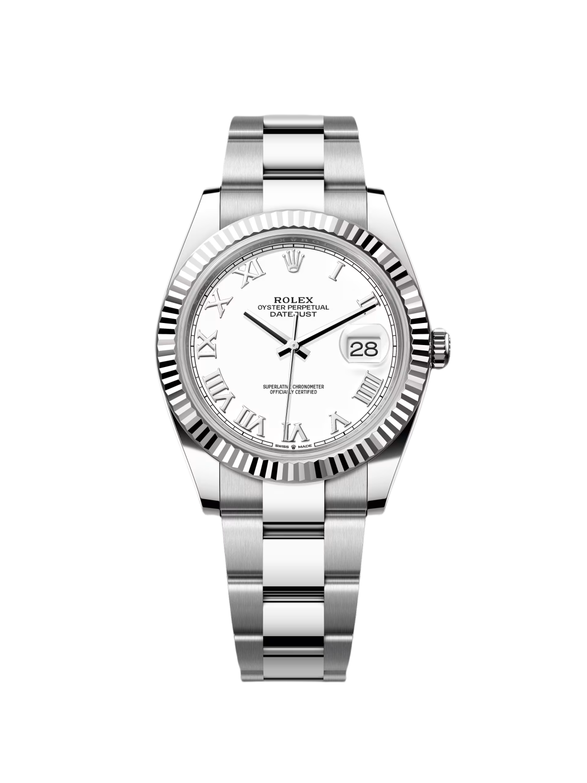 RLX Datejust 41mm 126334 White Roman Oyster Stainless Steel Mens Watch - LITELUX