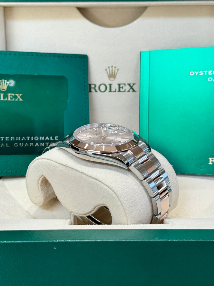 RLX Datejust 41mm 126301 Sundust Index Oyster Steel and Everose Gold Watch - LITELUX