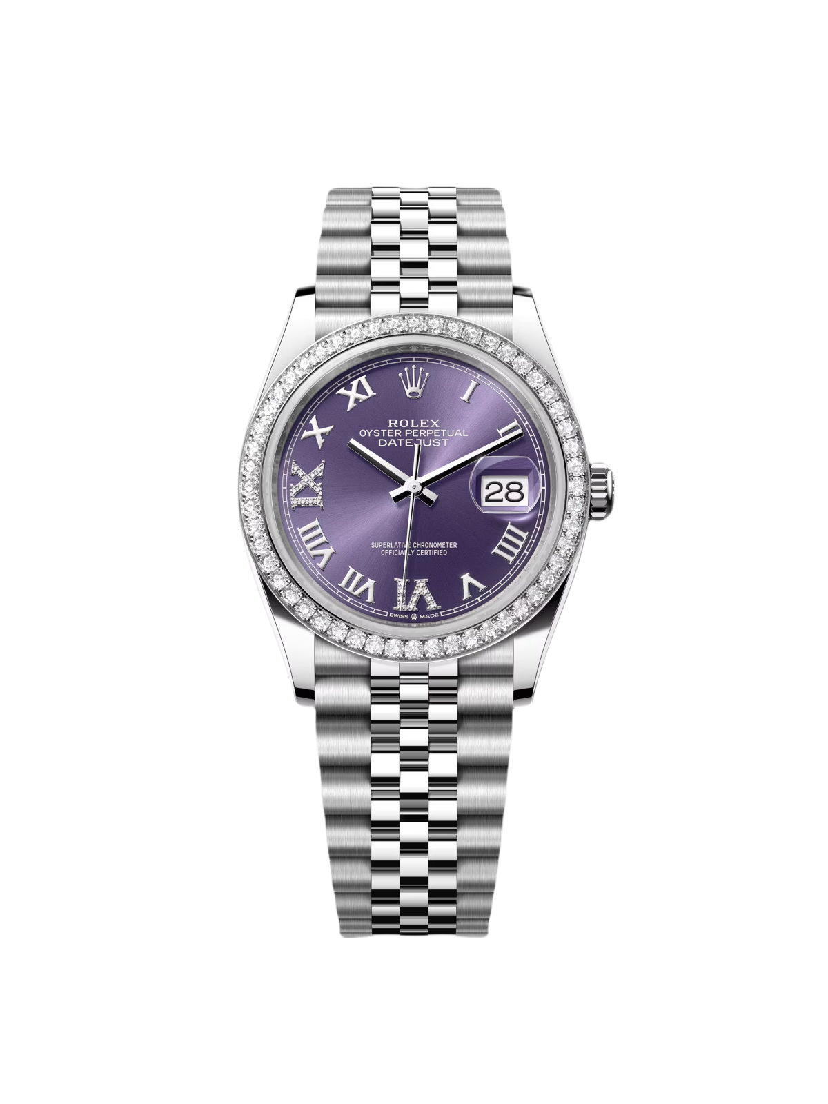 RLX Datejust 36mm 126284 Aubergine Dial Jubilee Bracelet - LITELUX