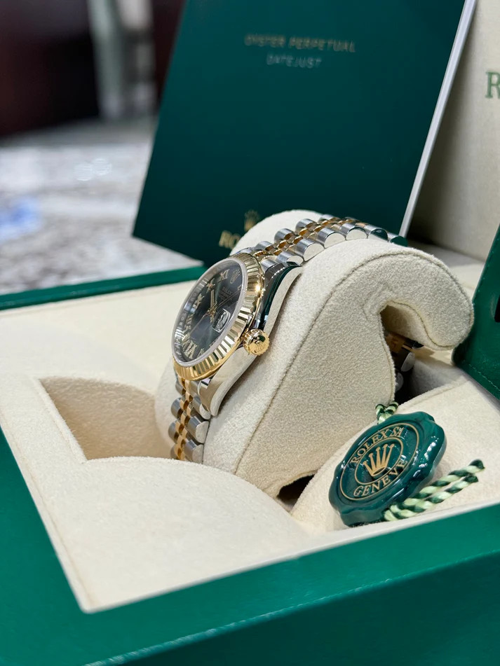 RLX Datejust m278273-0015/0016 31mm Olive Green Dial Stainless Steel and Yellow Gold Oyster Watch - LITELUX