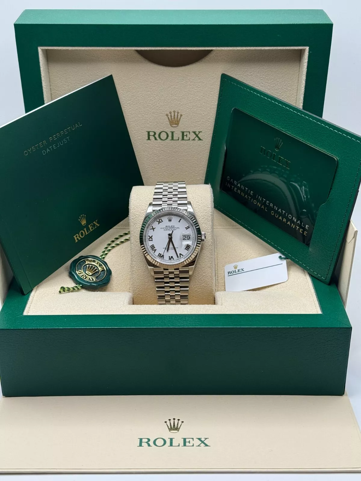 RLX Datejust 41mm 126334 White Roman Oyster Stainless Steel Mens Watch - LITELUX