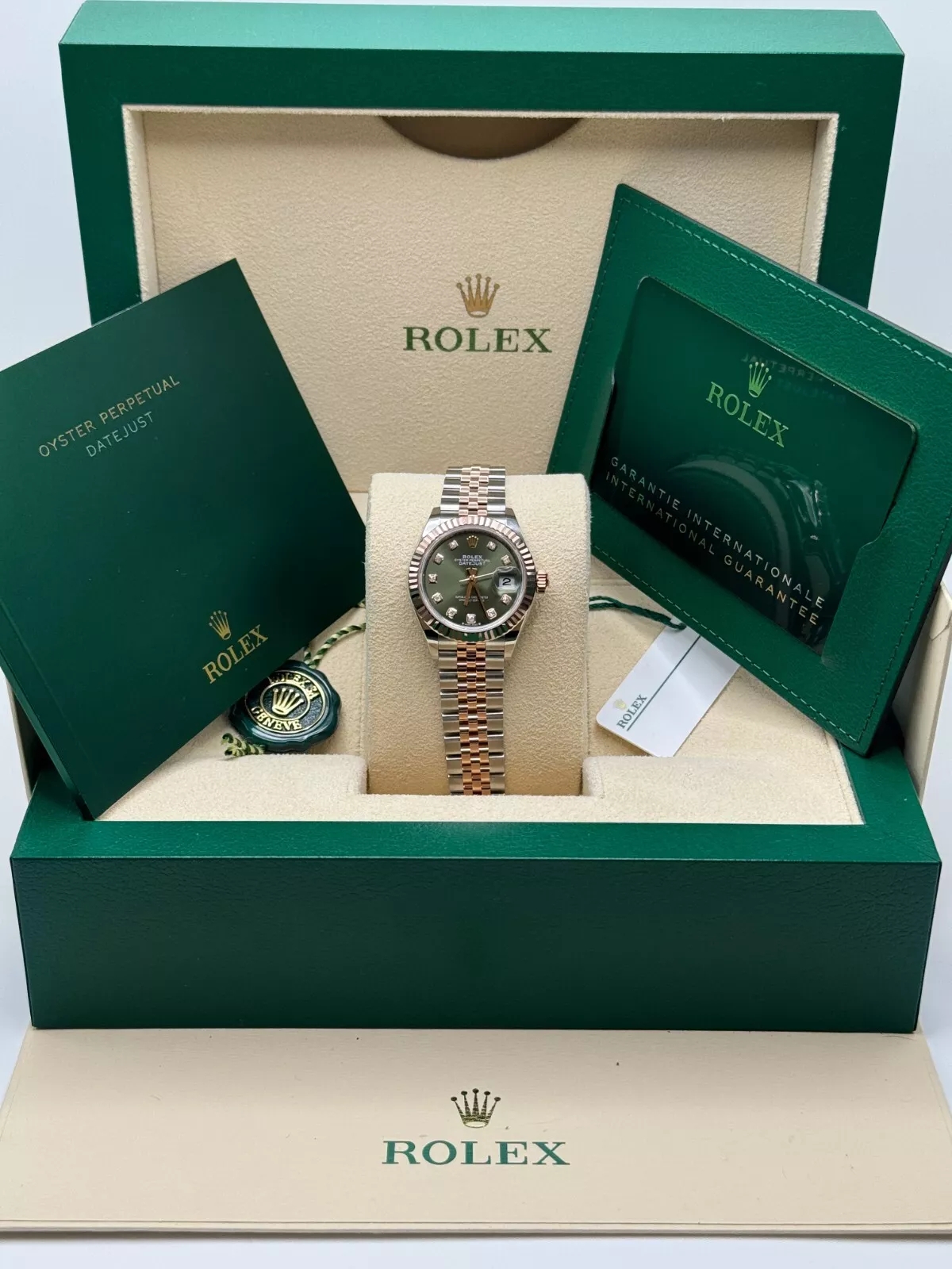 RLX Lady-Datejust 28mm 279171 Green Diamond Oyster Stainless Steel and Rose Gold - LITELUX