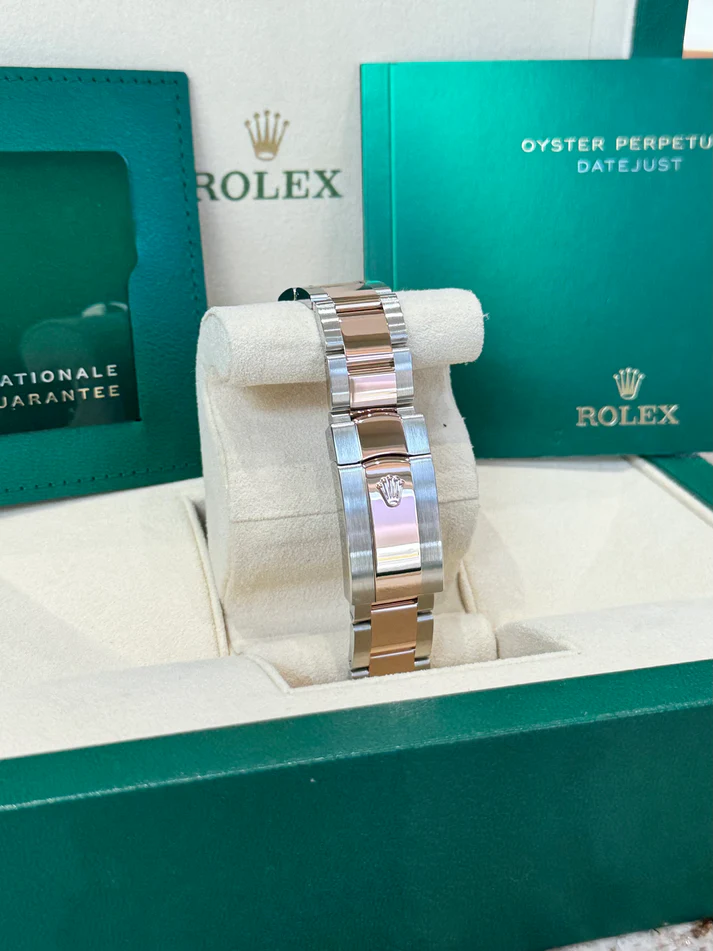 RLX Datejust 41mm 126301 Sundust Index Oyster Steel and Everose Gold Watch - LITELUX