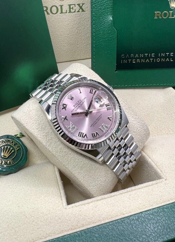 RLX Datejust 36mm 126234 Pink Roman Dial Oyster Stainless Steel - LITELUX