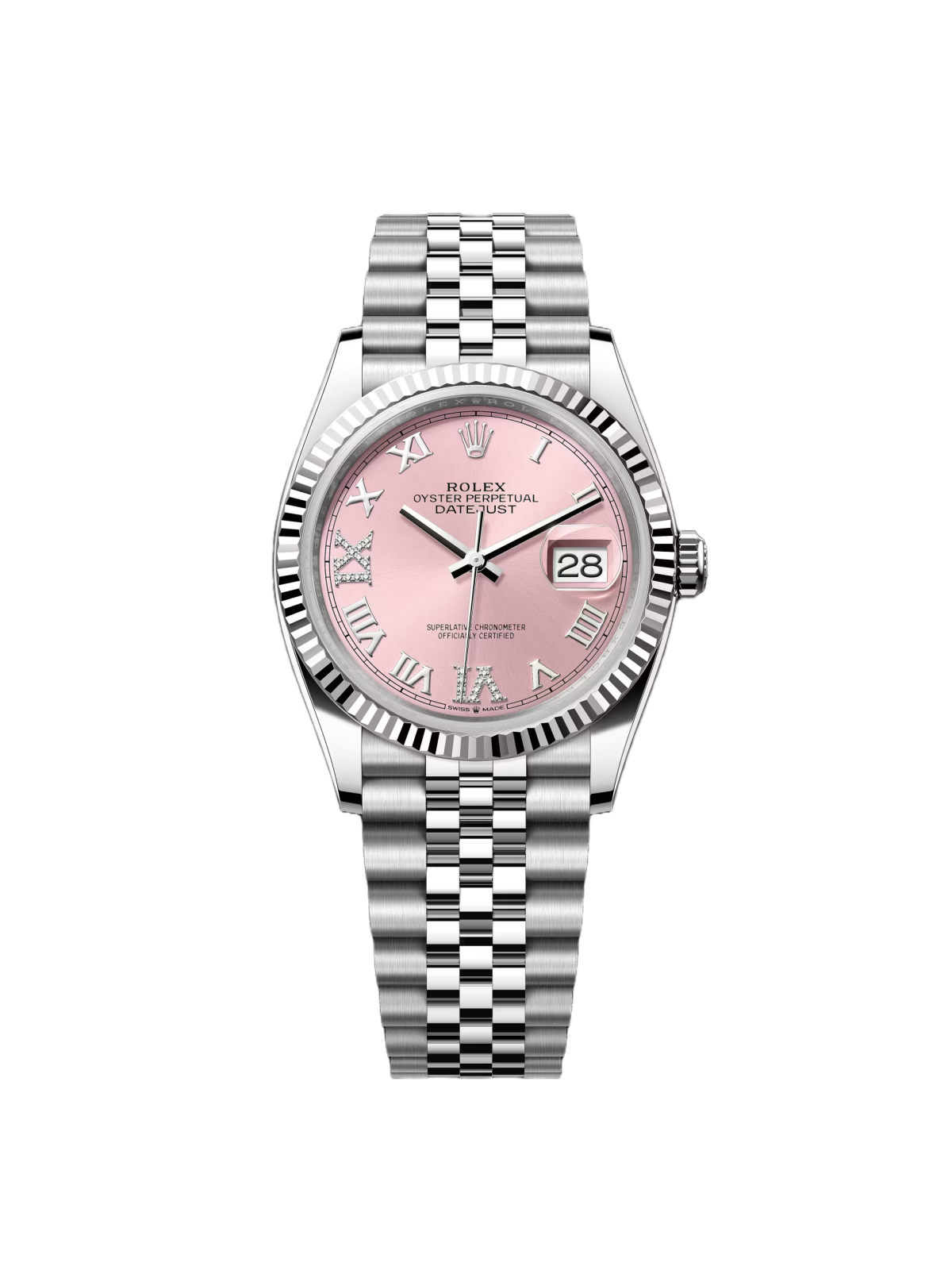 RLX Datejust 36mm 126234 Pink Roman Dial Oyster Stainless Steel - LITELUX