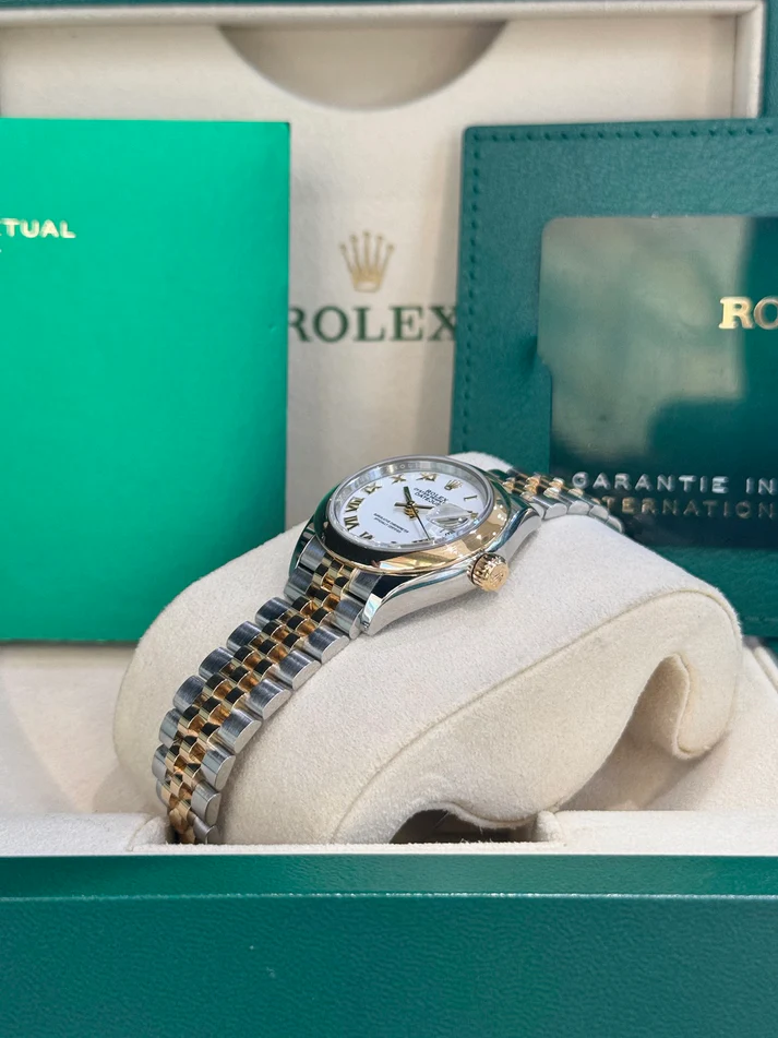 RLX Lady-Datejust 28mm 279163 White Roman Dial Oyster Bracelet - LITELUX