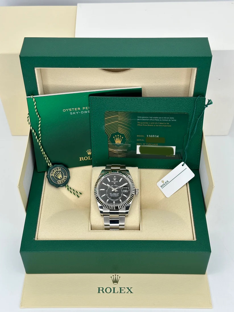 RLX Sky-Dweller 42mm 336934-0007 Stainless Steel Black Dial Oyster - LITELUX