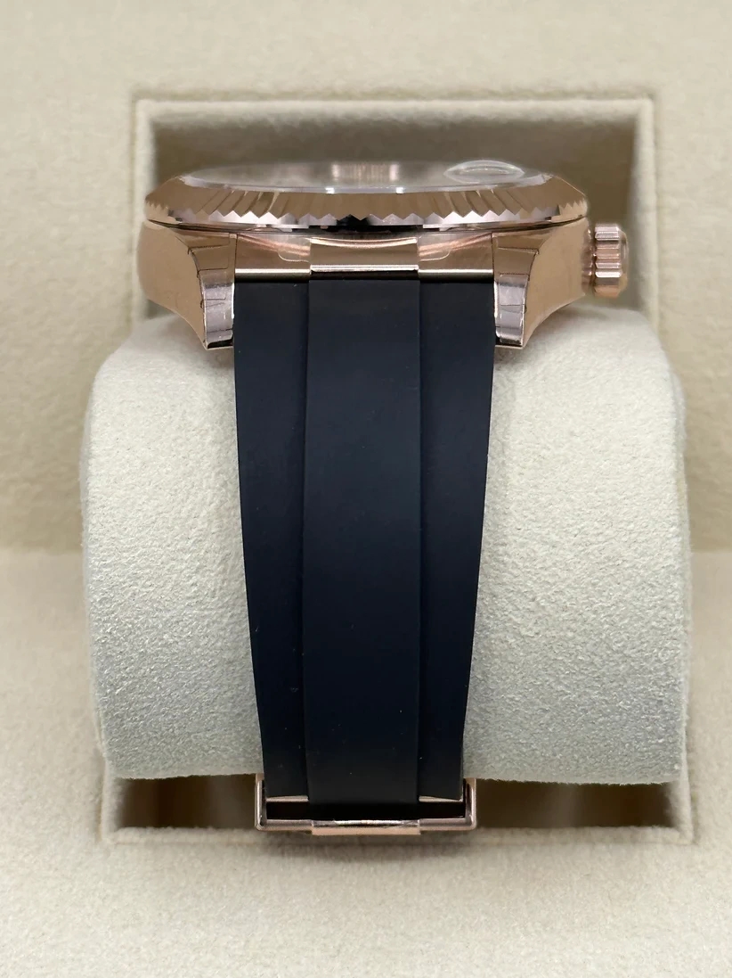 RLX Sky-Dweller 42mm Rose Gold Chocolate Dial Oysterflex - 336235 - LITELUX