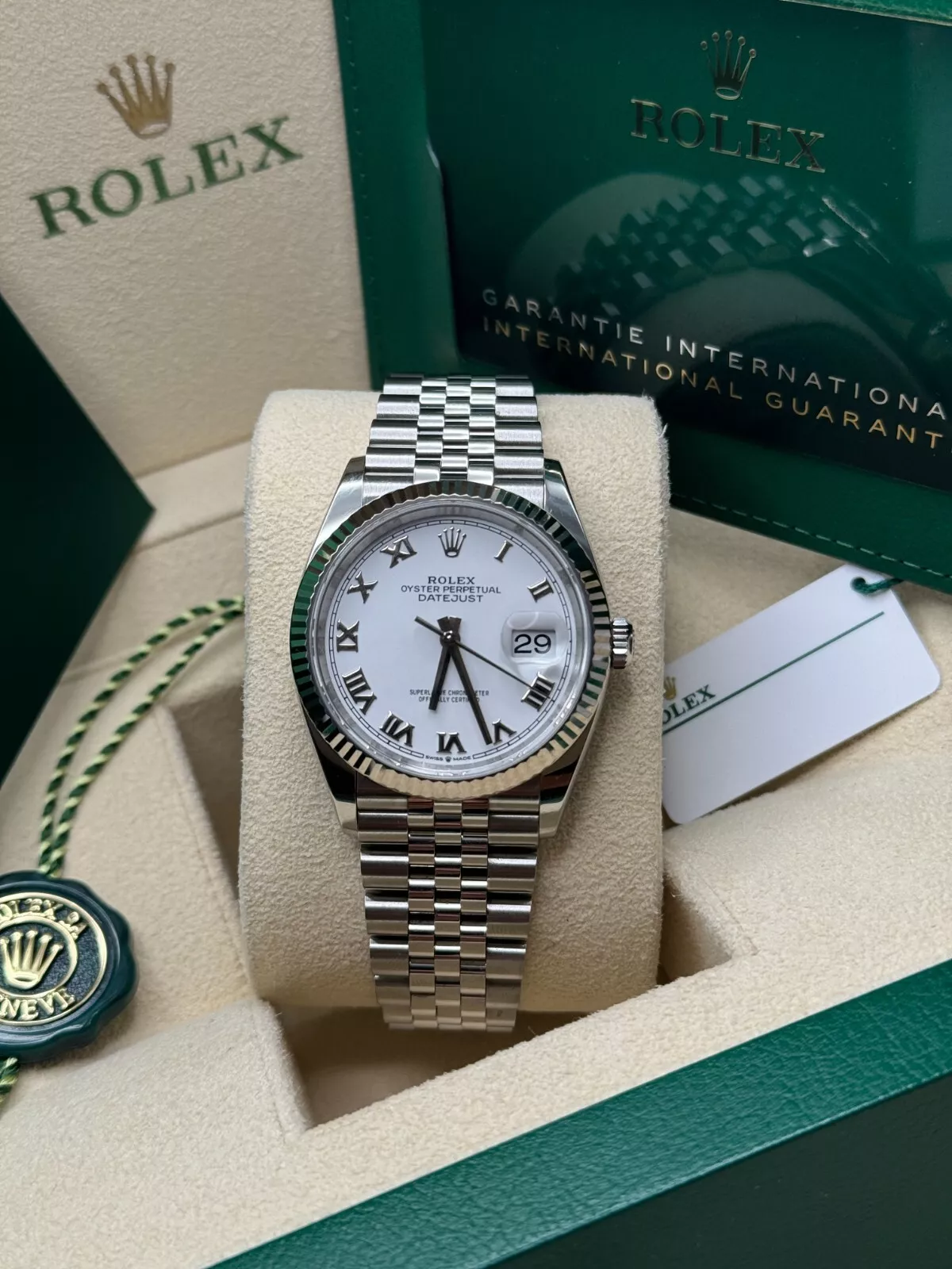 RLX Datejust 41mm 126334 White Roman Oyster Stainless Steel Mens Watch - LITELUX