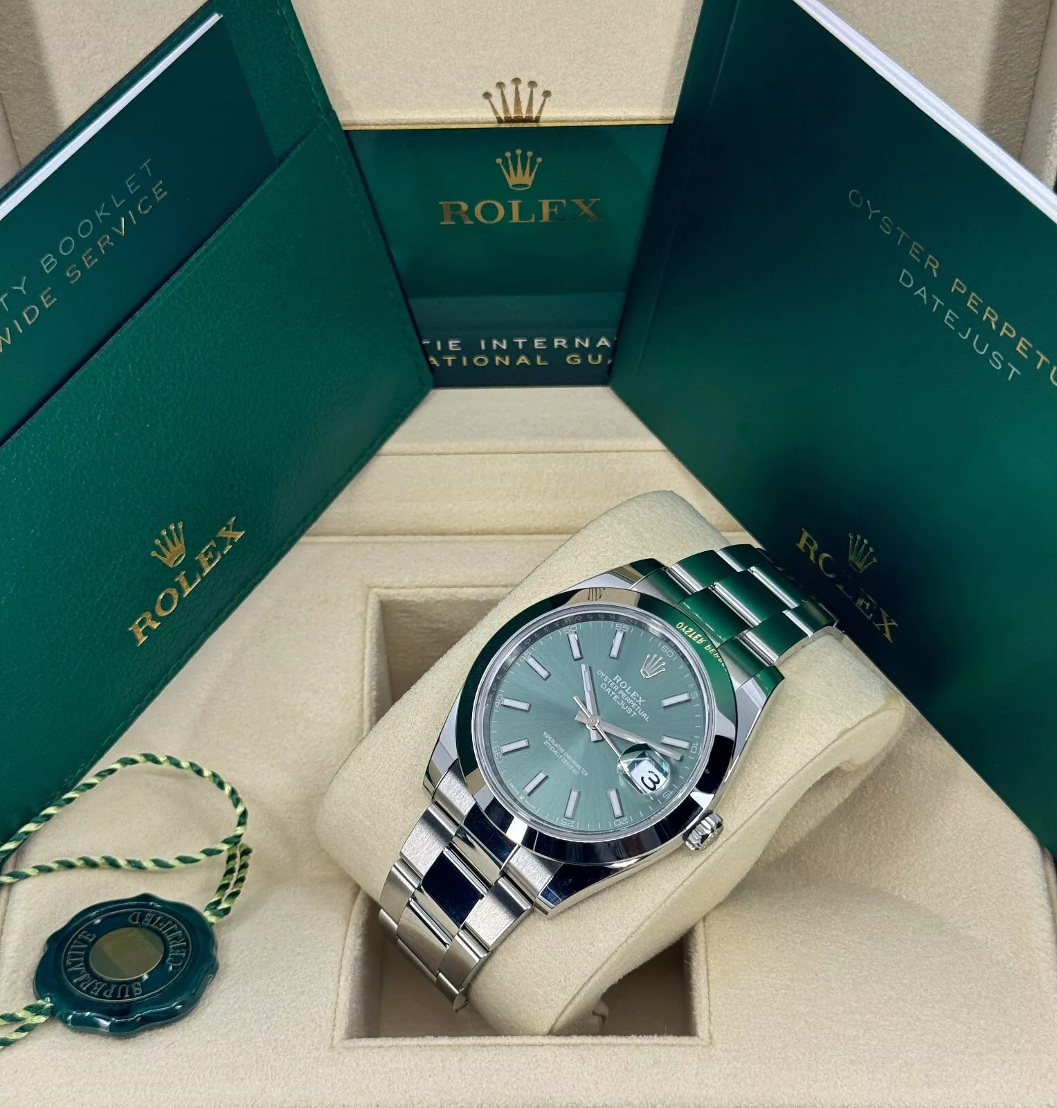 RLX Datejust 41mm 126300 Mint Green Dial Stainless Steel Oyster Bracelet Watch - LITELUX