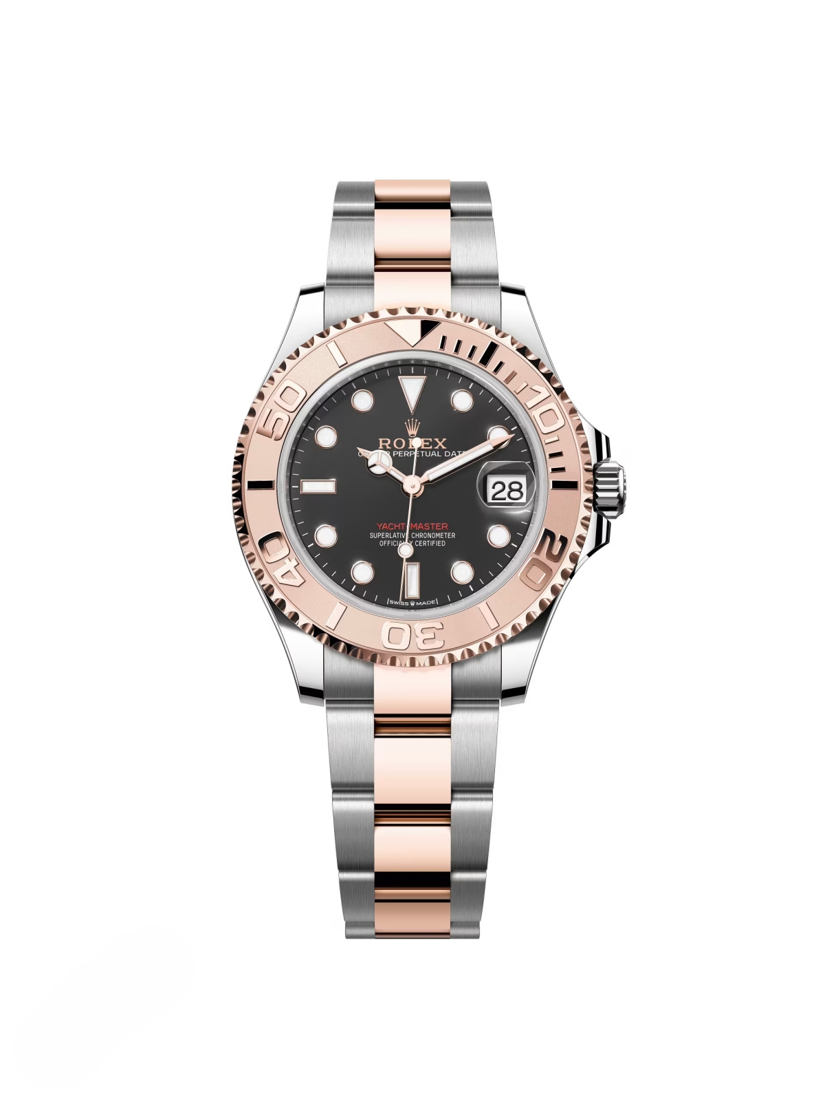RLX Yacht-Master 37mm Steel and Everose Gold Watch - Black Dial - Oyster Bracelet 268621 - LITELUX