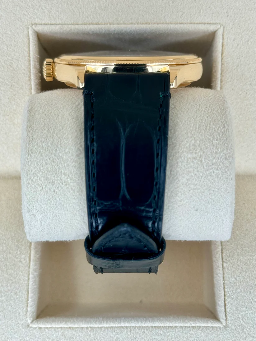 Rolex 1908 Yellow Gold Black Dial Black Alligator Strap - 52508-0002 - LITELUX