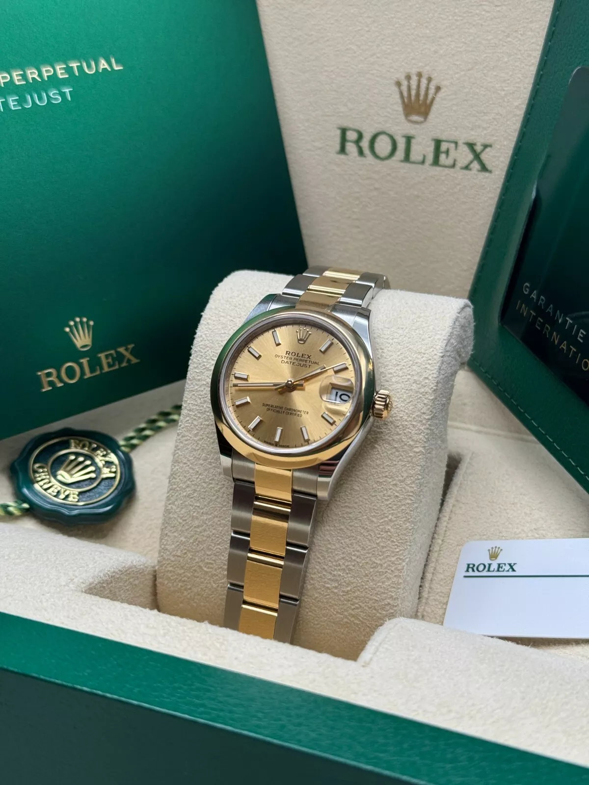 RLX Datejust m278243-0013/0014 31mm Champagne Dial Yellow Rolesor Oyster Watch - LITELUX