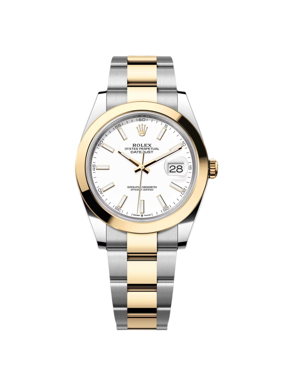 RLX Datejust 41mm 126303 White Index Oyster Steel and Yellow Gold Mens Watch - LITELUX
