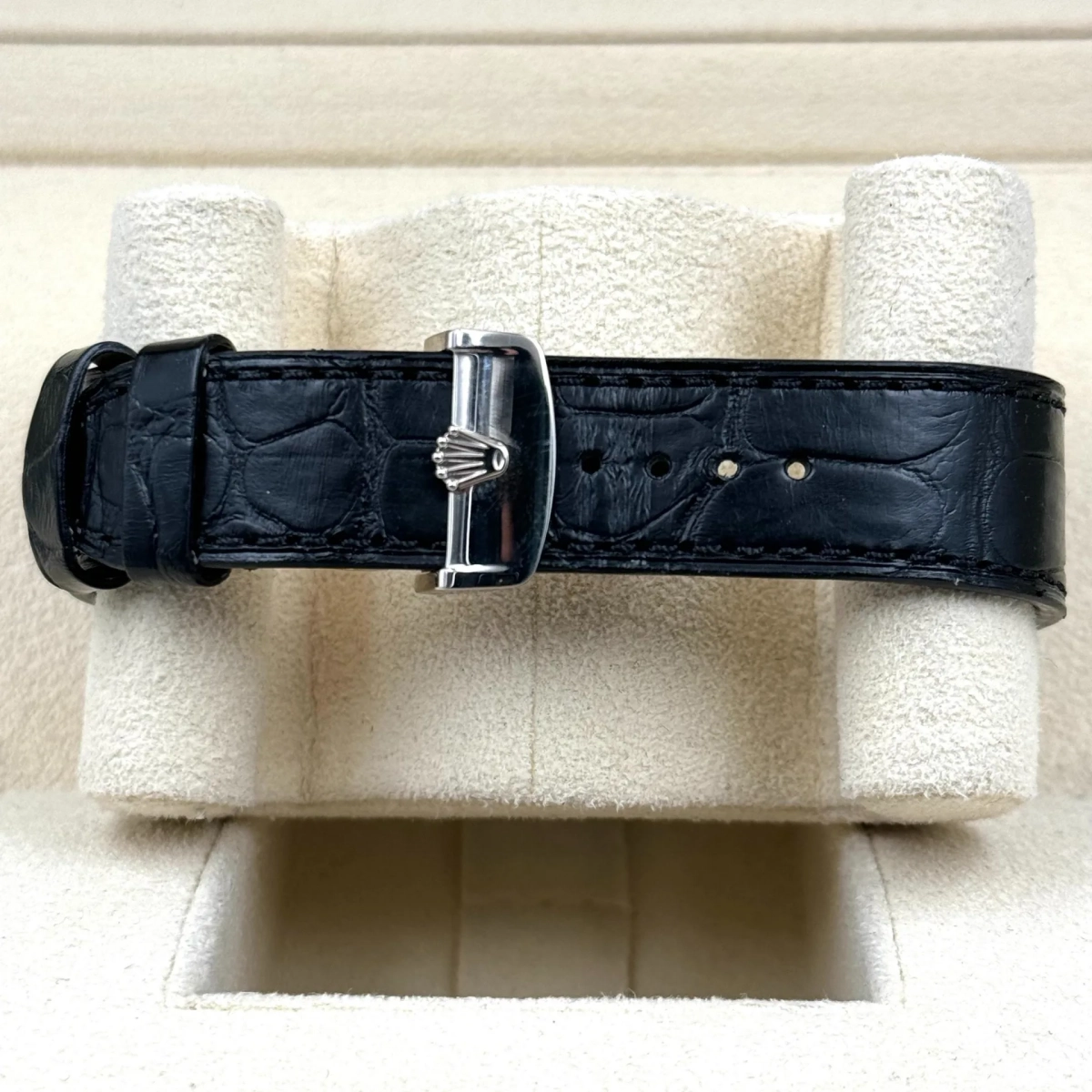 Rolex 1908 Platinum Ice Blue Dial Black Alligator Strap - 52506-0003 - LITELUX