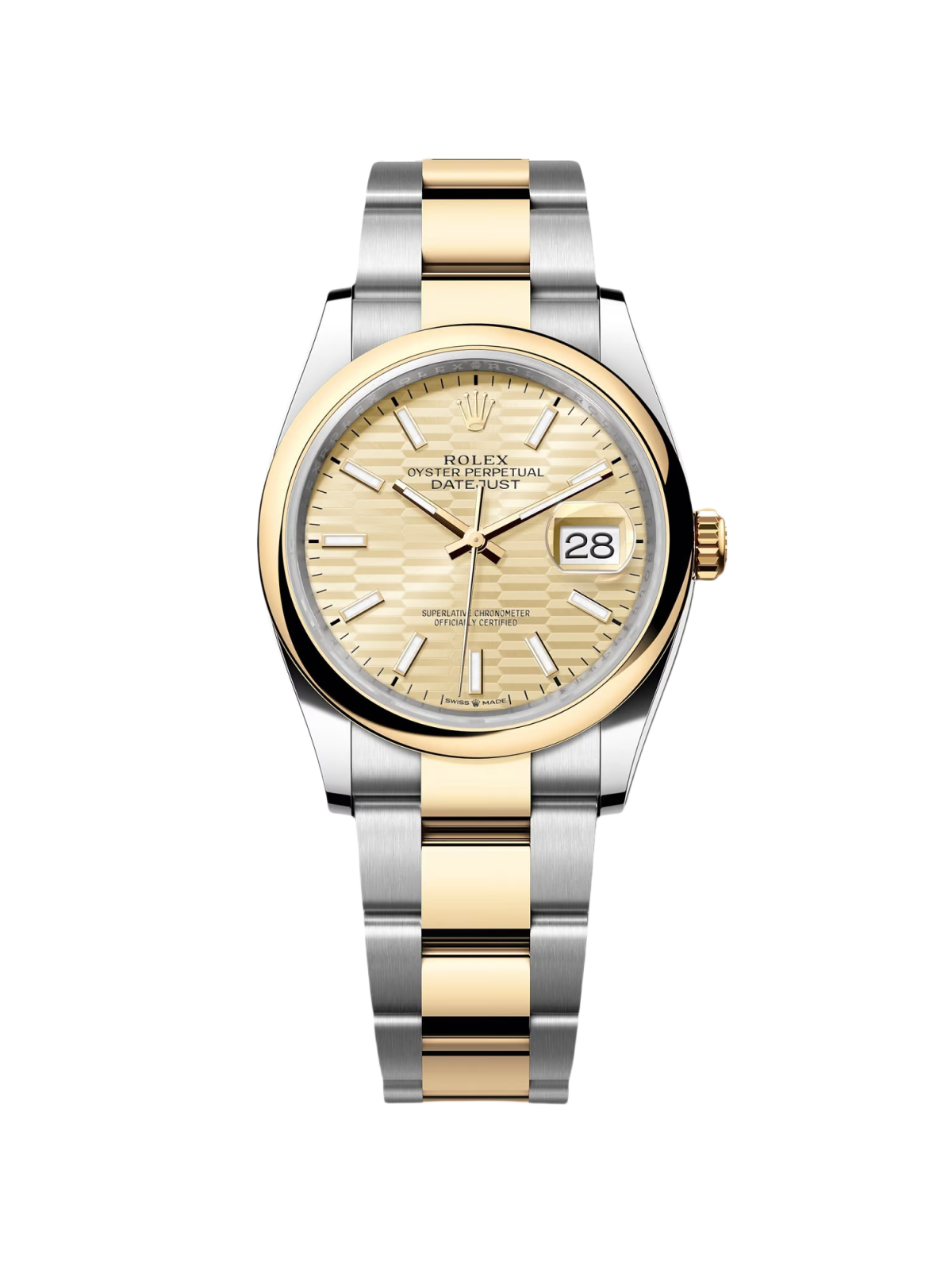 RLX Datejust 126203 Golden Fluted Dial 36mm Domed Bezel - LITELUX