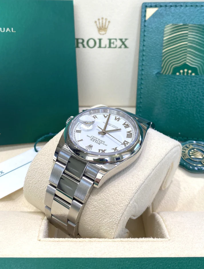 RLX Datejust 36mm 126200 Stainless Steel White Roman Dial Oyster - LITELUX
