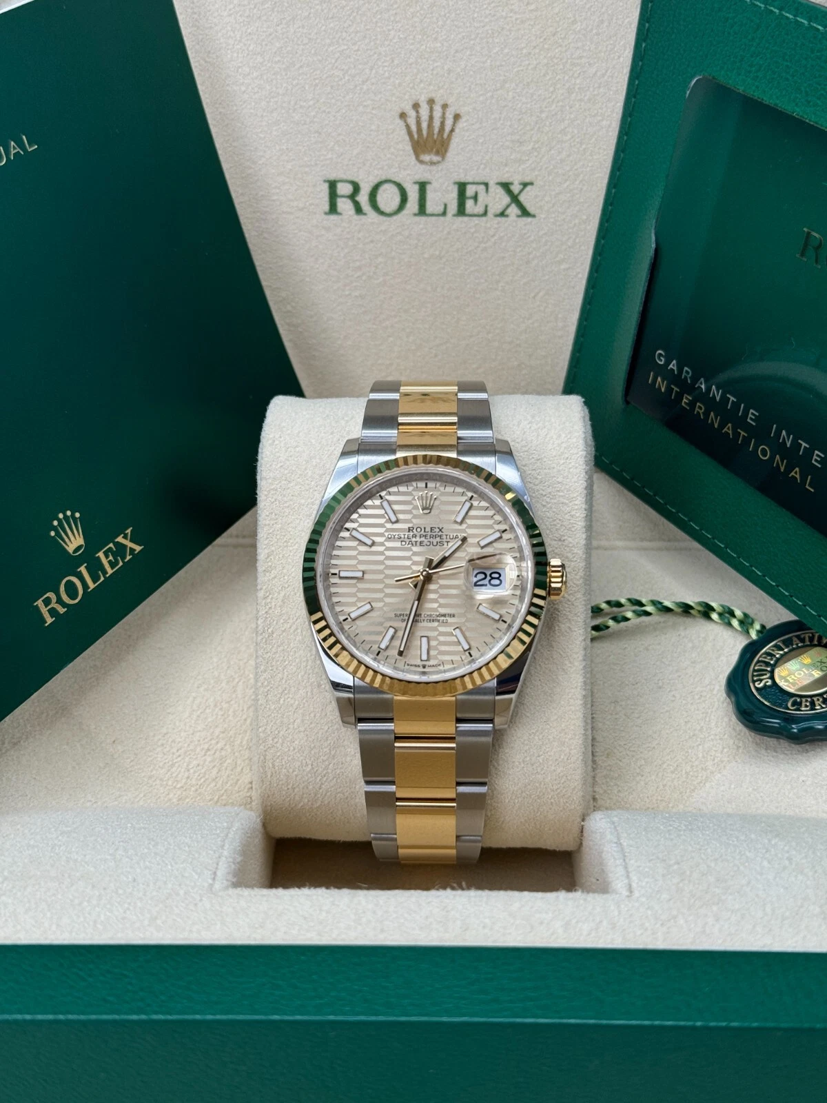 RLX Datejust 36mm 126233 Golden Fluted Motif 36mm Dial Oyster Bracelet - LITELUX
