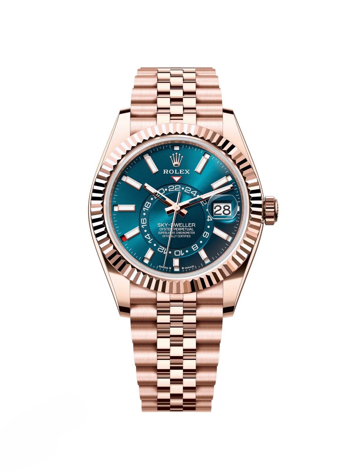 RLX Sky-Dweller 42mm 336935-0005 Rose Gold Blue Dial Oyster - LITELUX