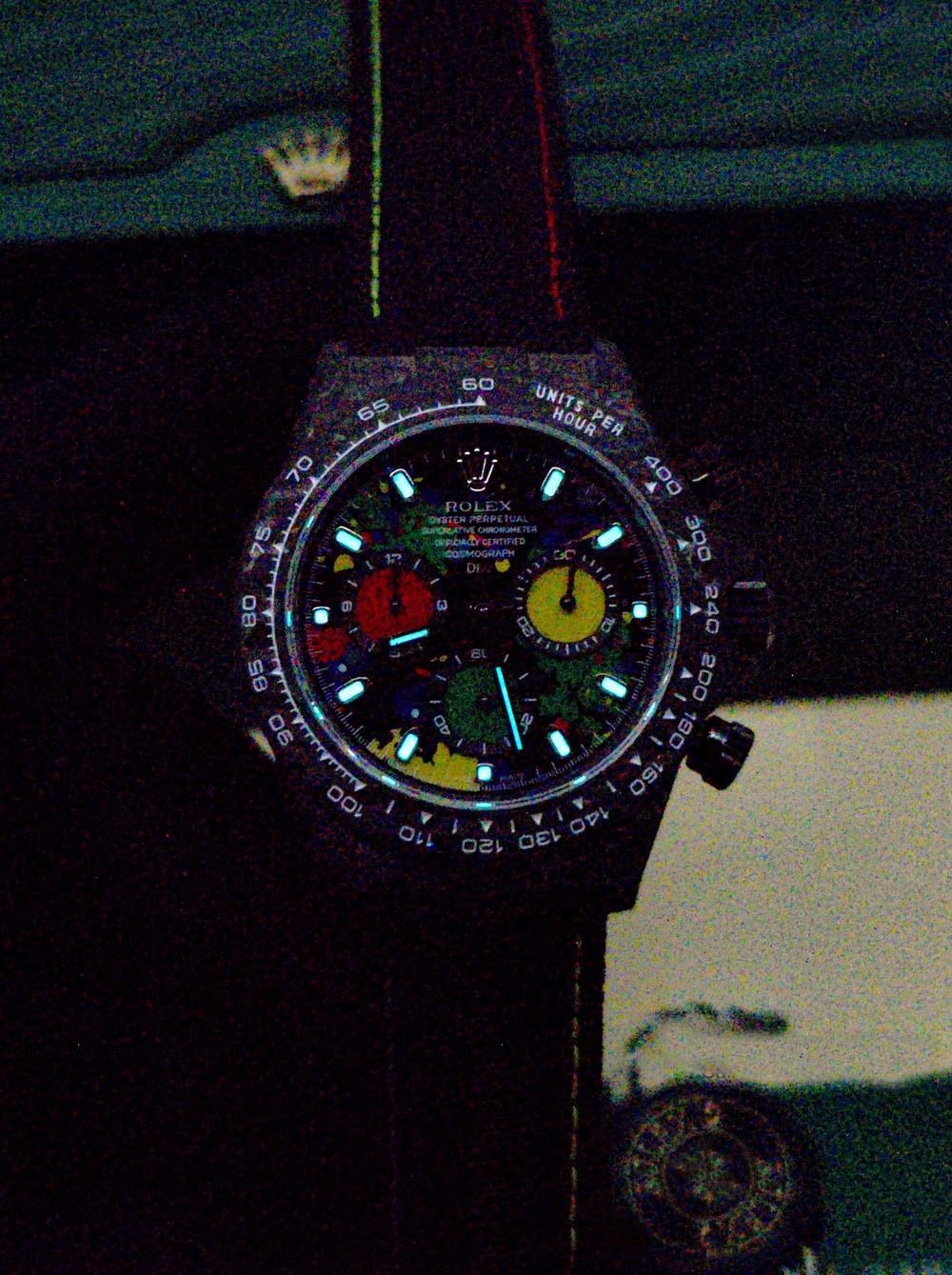 12A(Swiss movement)Rolex Cosmograph Daytona DIW Carbon Motley Multicolour Dial Swiss Replica Watch | Custom Made Limited Edition | - LITELUX