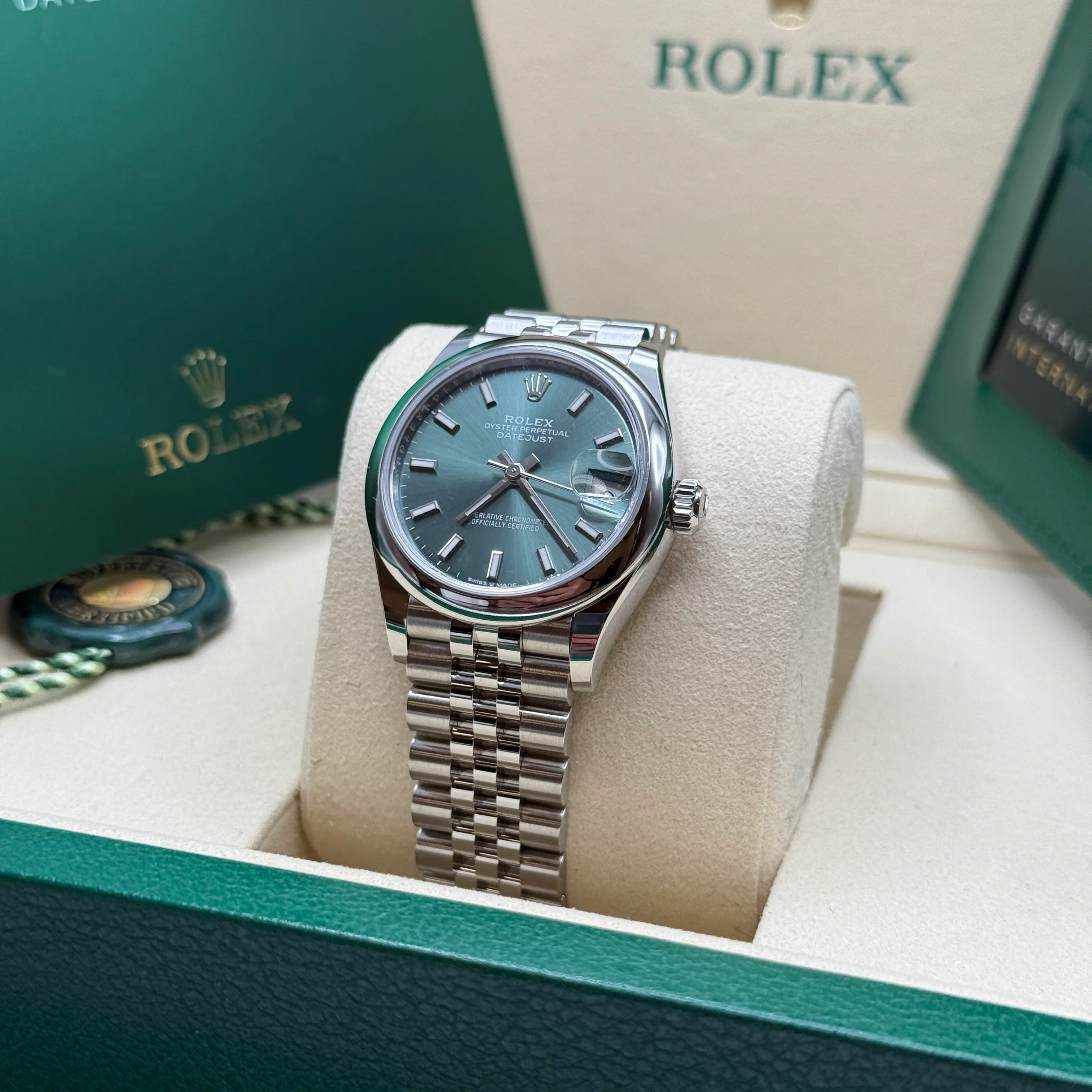 RLX Datejust m278240-0011/0012 31mm Green Stick Domed Bezel Oyster Oystersteel - LITELUX