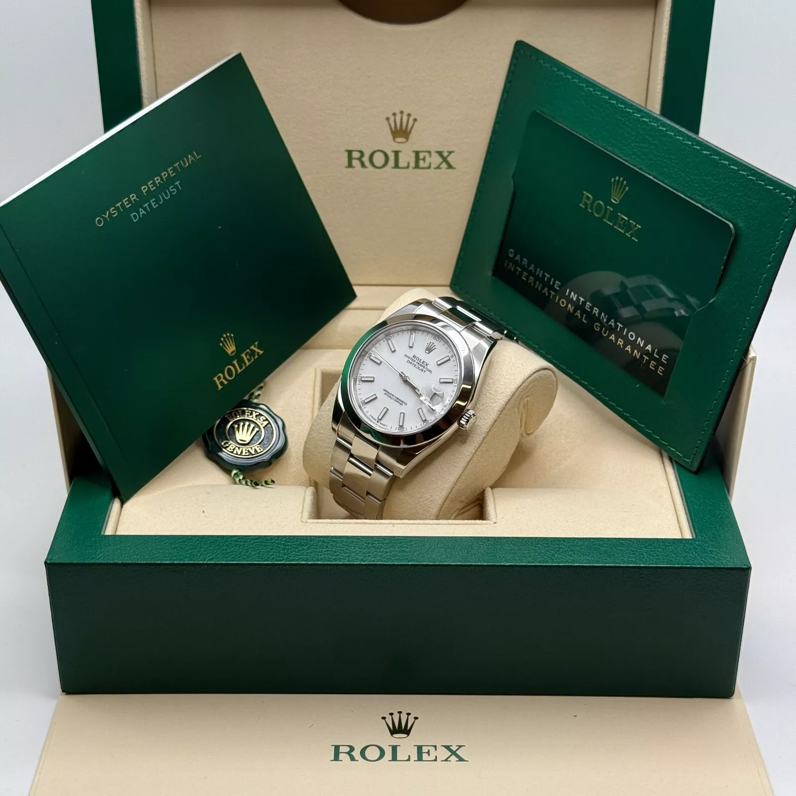 RLX Datejust 41mm 126300 White Index Oyster Stainless Steel Watch - LITELUX