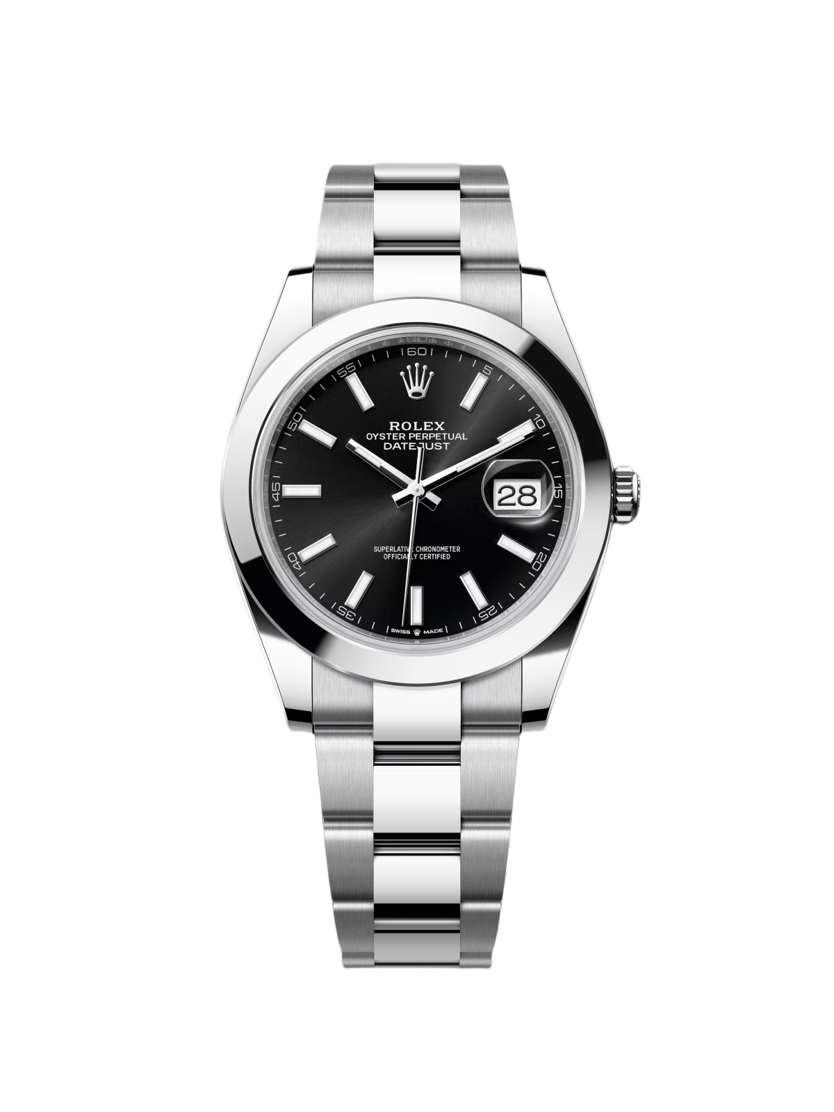 RLX Datejust 41mm 126300 Black Index Oyster 41mm Stainless Steel Watch - LITELUX