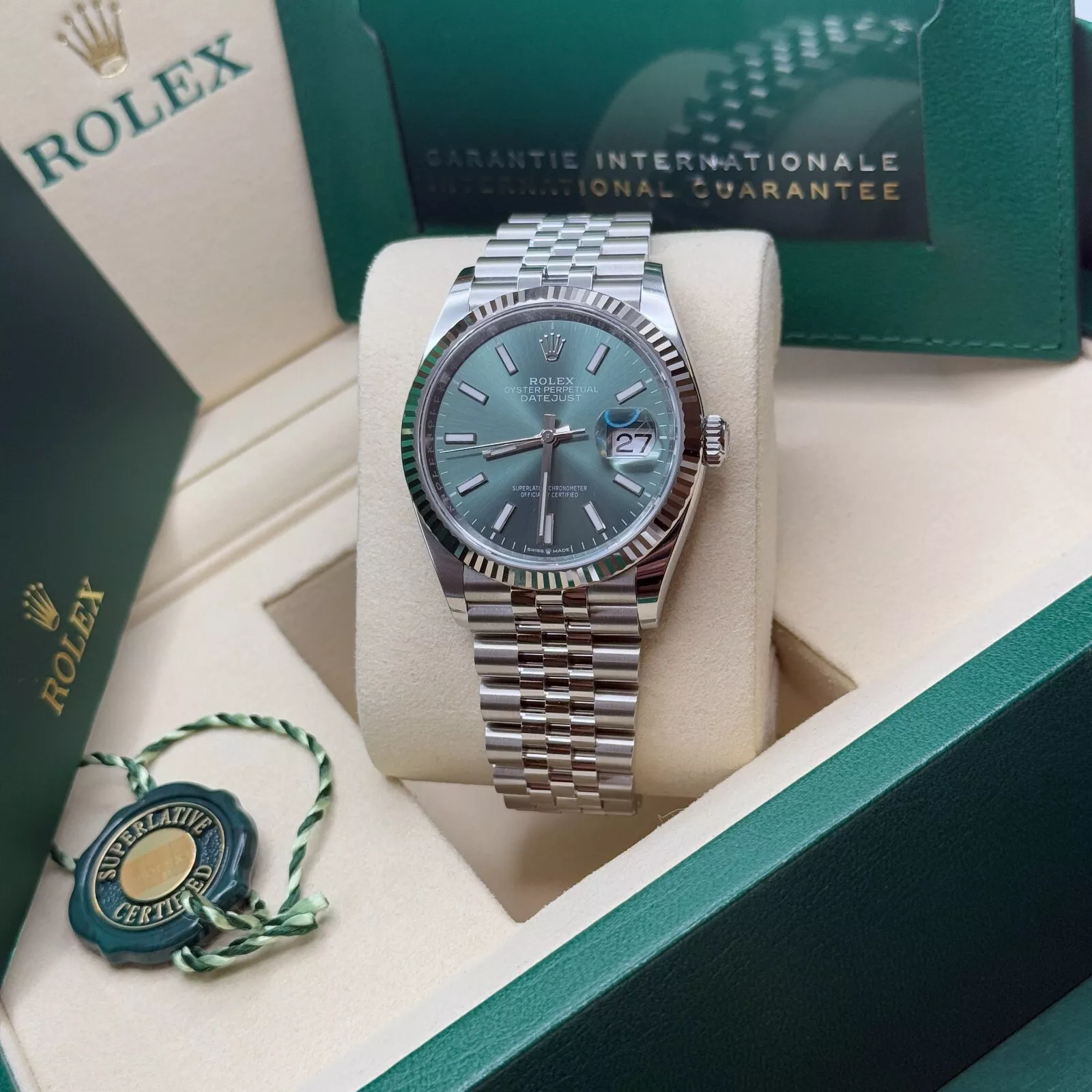 RLX Datejust 41mm Mint Green Dial Jubilee Bracelet Watch - 126334 - LITELUX