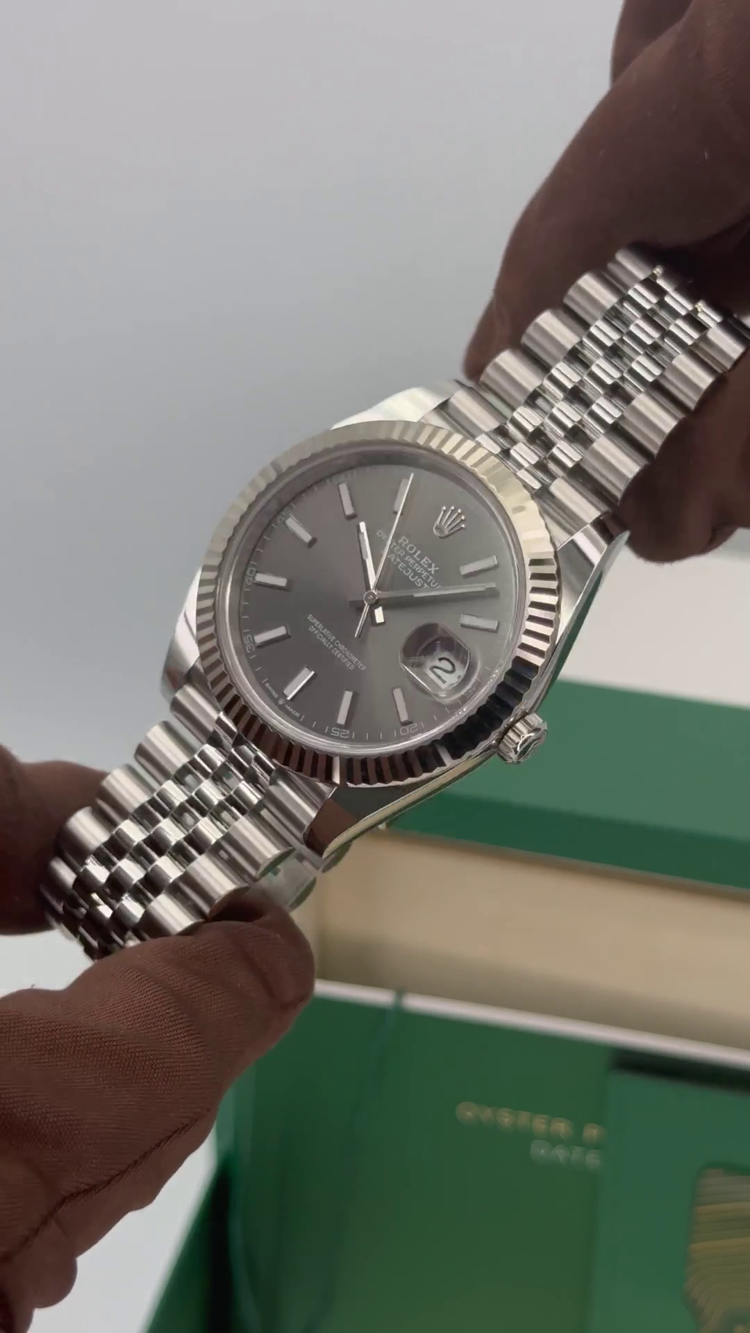 RLX Datejust 41mm 126334 Dark Rhodium Index Jubilee Stainless Steel - LITELUX