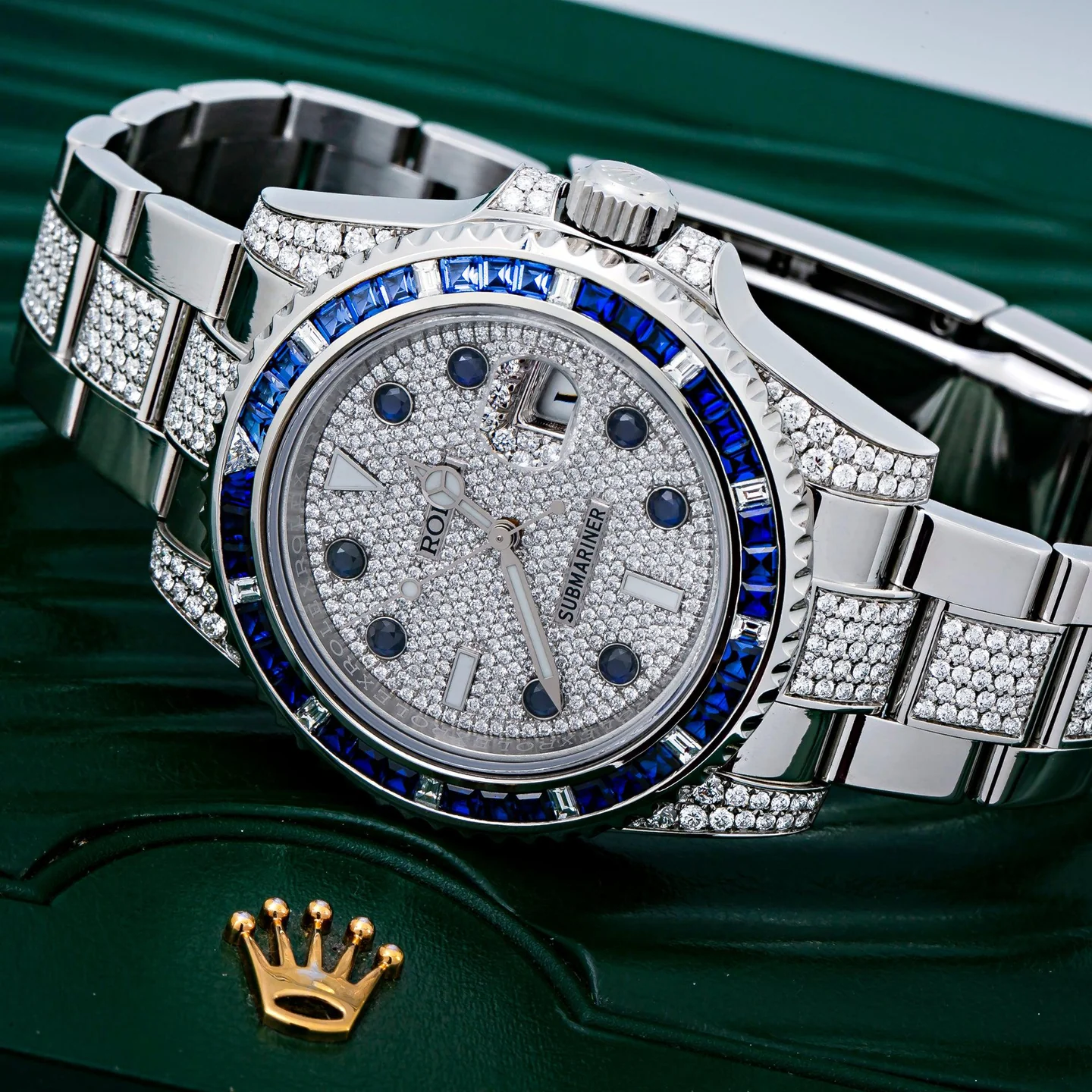 Rolex Submariner Date 116610 40MM Silver Diamond Dial With Stainless Steel Bracelet - LITELUX