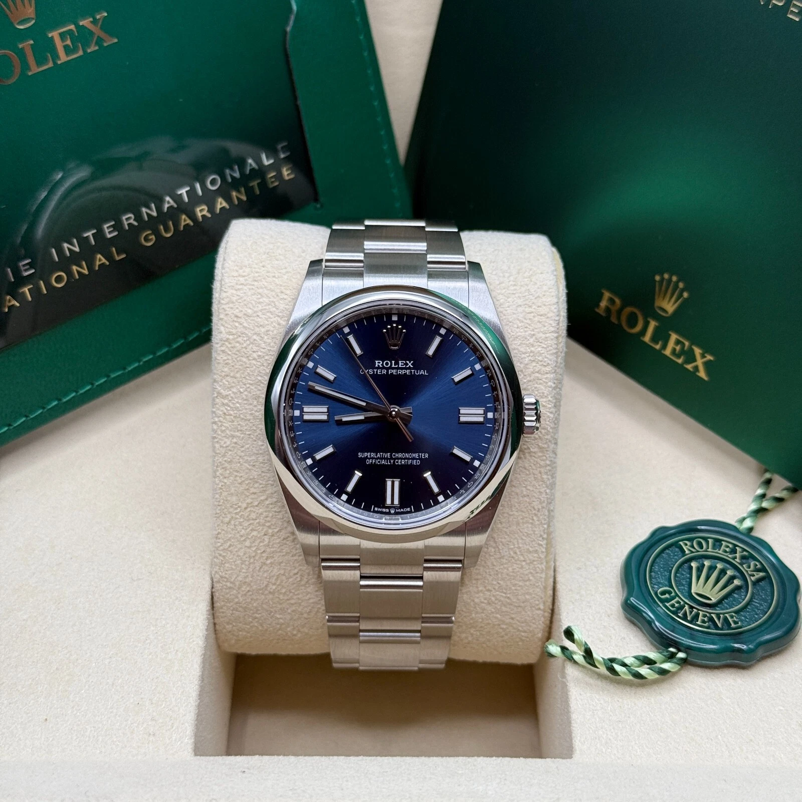 RLX Oyster Perpetual 36mm 126000-0015 Blue Dial Stainless Steel Oyster Bracelet - LITELUX