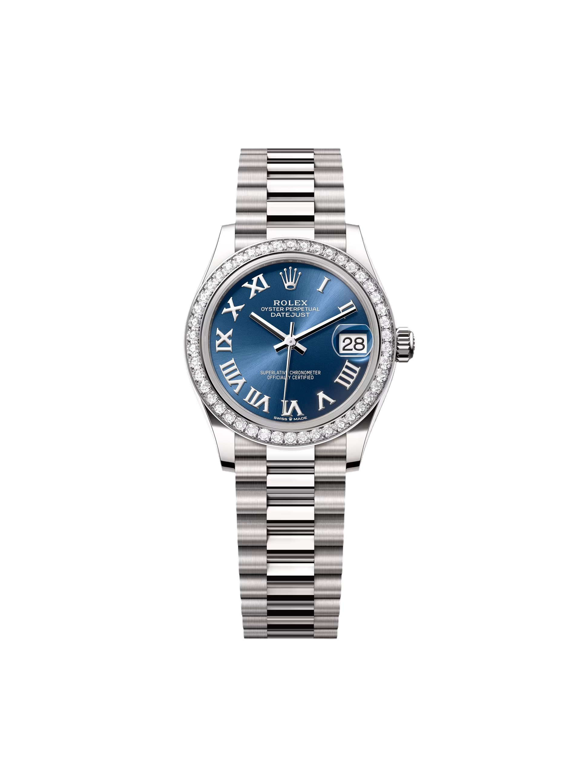 RLX Datejust m278289RBR-0023 Bright Blue Dial White Gold President Watch - LITELUX