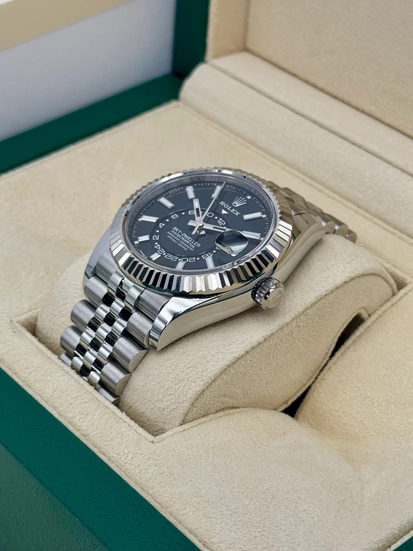 RLX Sky-Dweller 42mm 336934-0008 Stainless Steel Black Dial Oyster - LITELUX