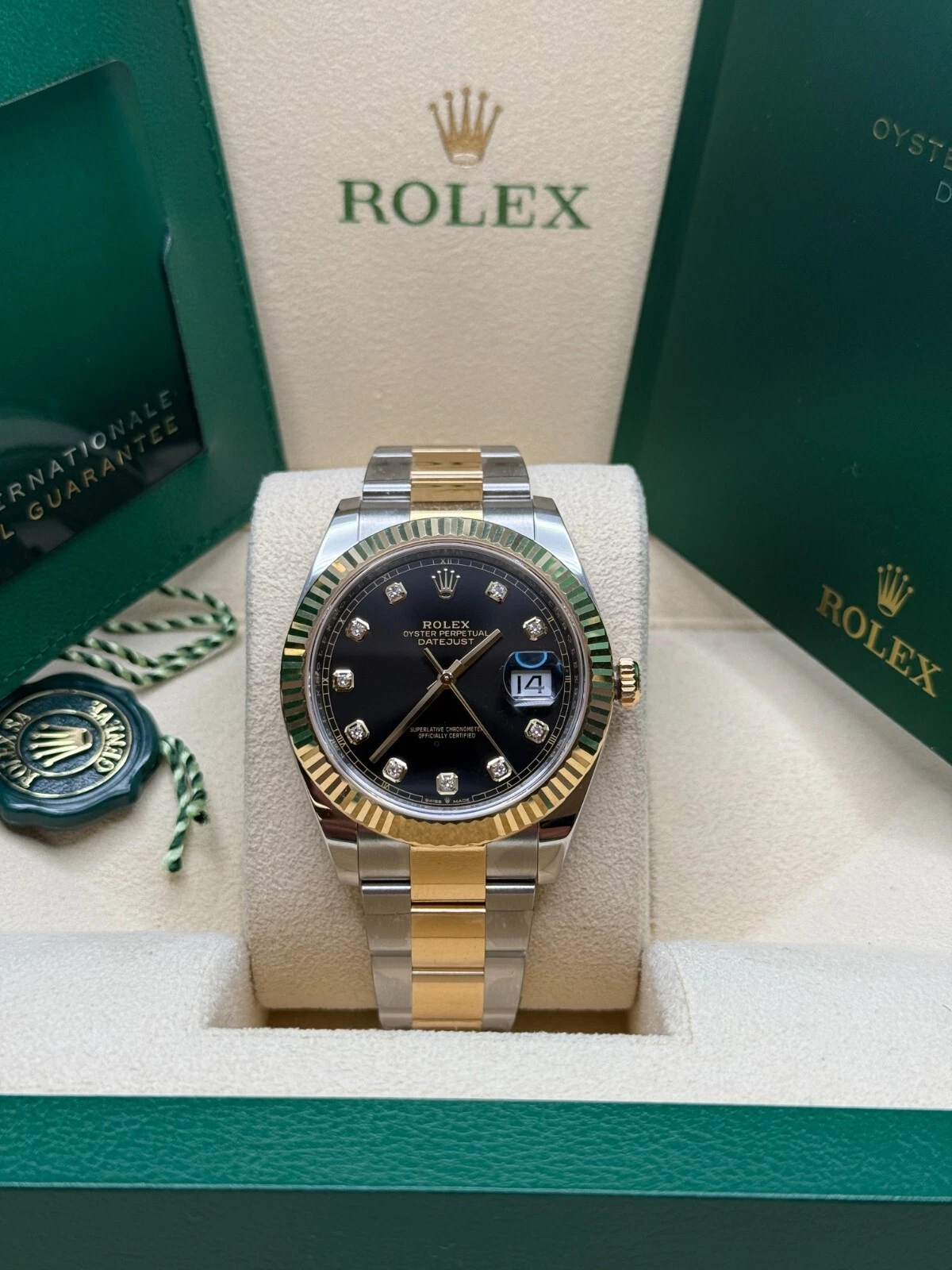 RLX Datejust 41mm 126333 Black Diamond Jubilee Steel and Yellow Gold Men’s Watch - LITELUX