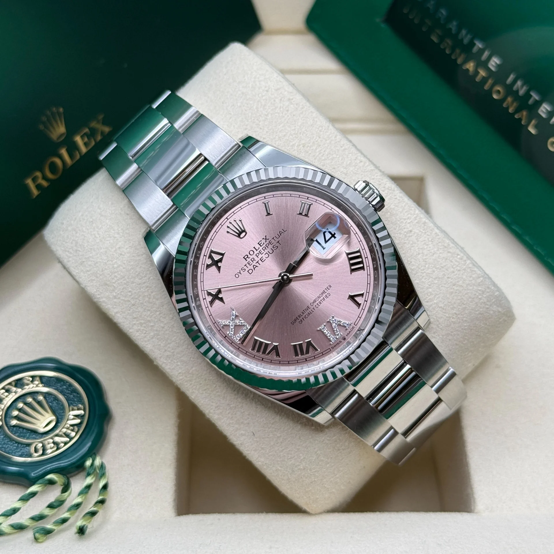 RLX Datejust 36mm 126234 Pink Roman Dial Oyster Stainless Steel - LITELUX