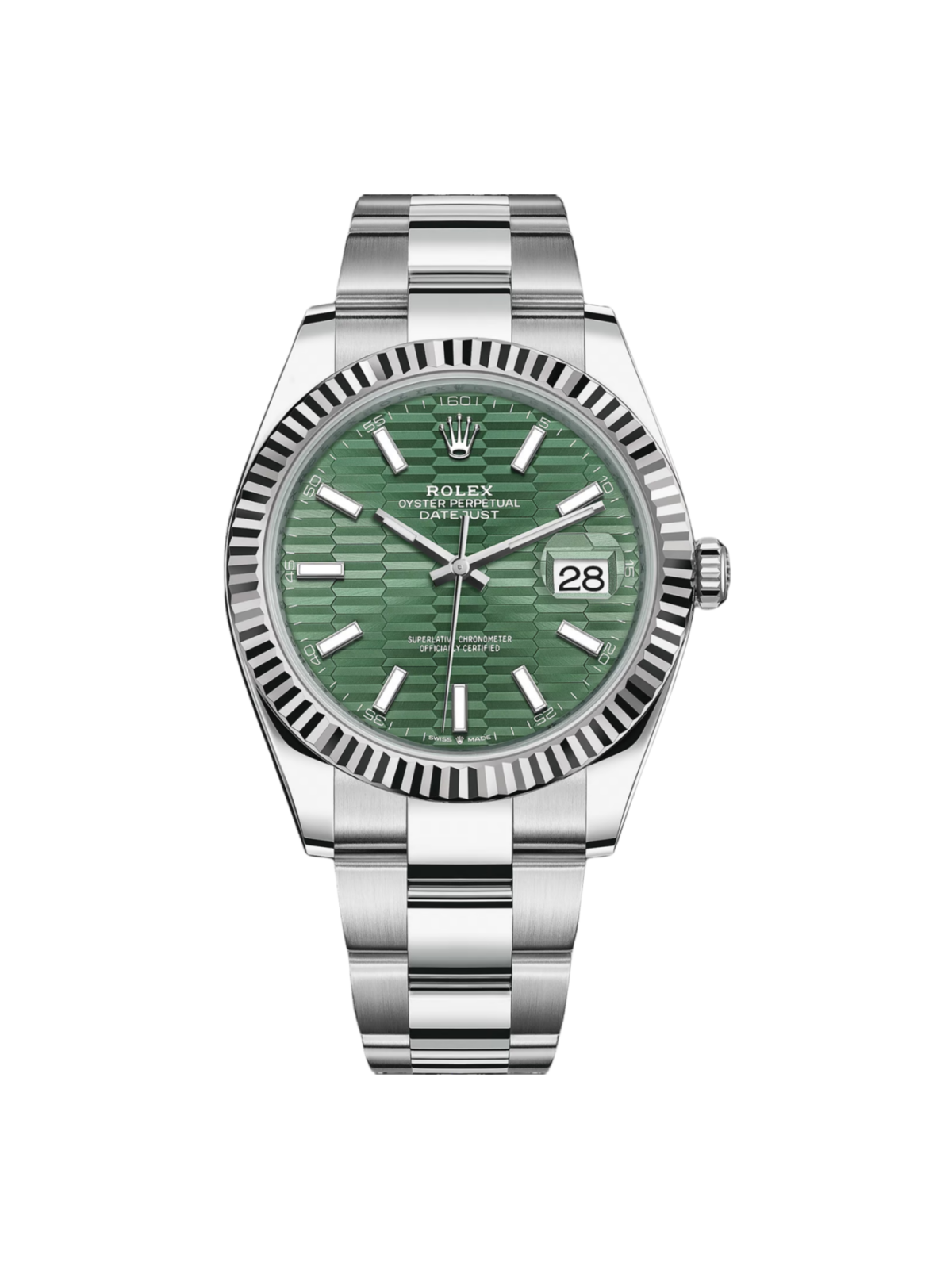 RLX Datejust 41mm 126334 Mint Green Fluted Motif Dial Oyster Bracelet - LITELUX