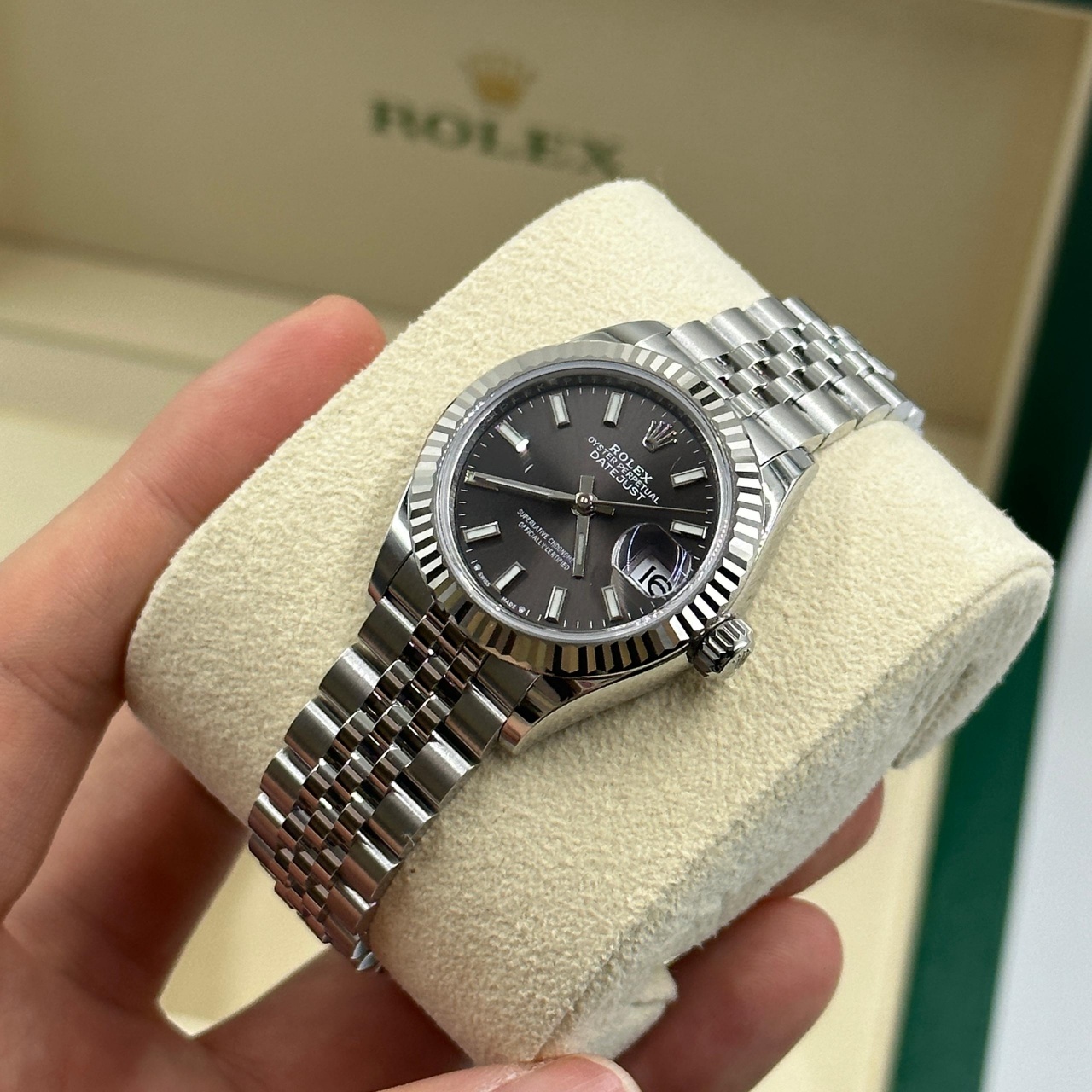 RLX Lady-Datejust 28mm 279174 Dark Grey Dial Oyster Bracelet - LITELUX