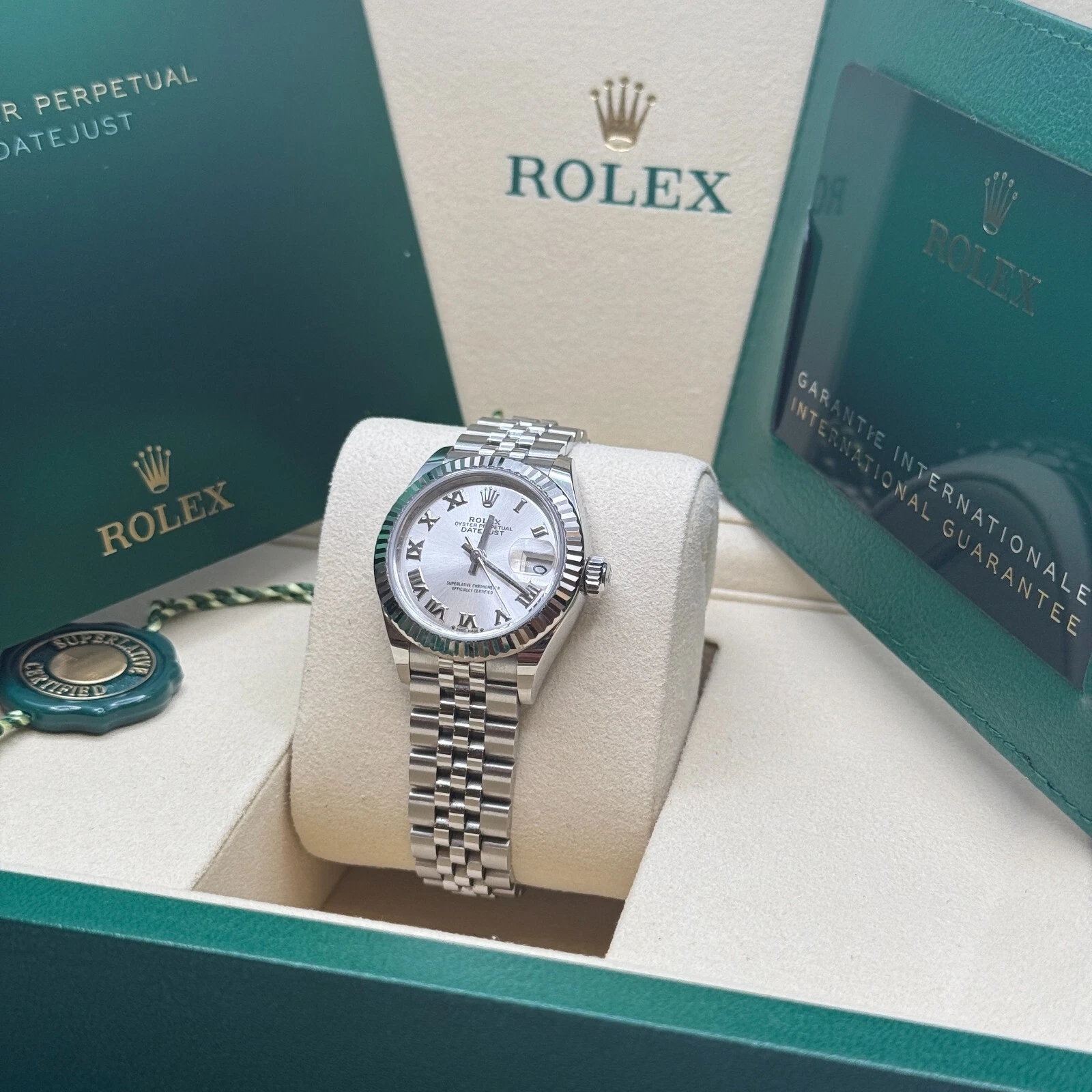 RLX Lady-Datejust 28mm 279174 Silver Roman Dial Oyster Bracelet - LITELUX